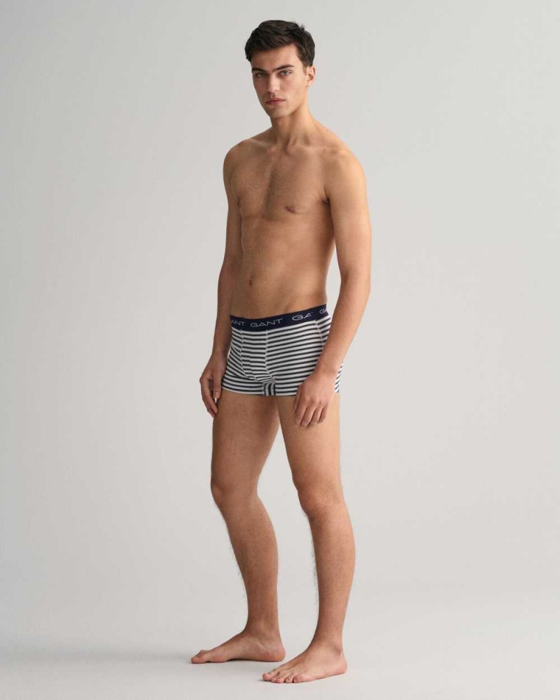 Gant 3-Pack Striped Men's Trunks Evening Blue | UDCRB-0835