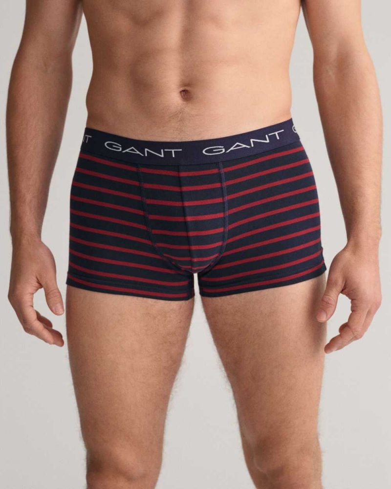 Gant 3-Pack Striped Men's Trunks Evening Blue | EZTOC-3980