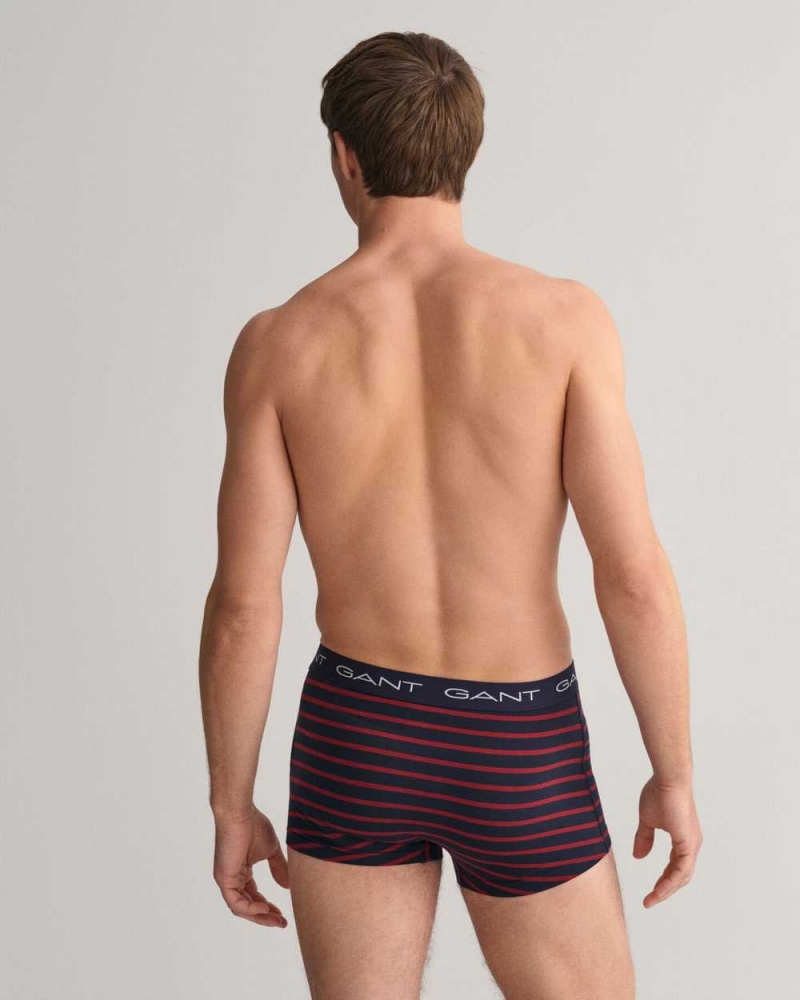 Gant 3-Pack Striped Men's Trunks Evening Blue | EZTOC-3980