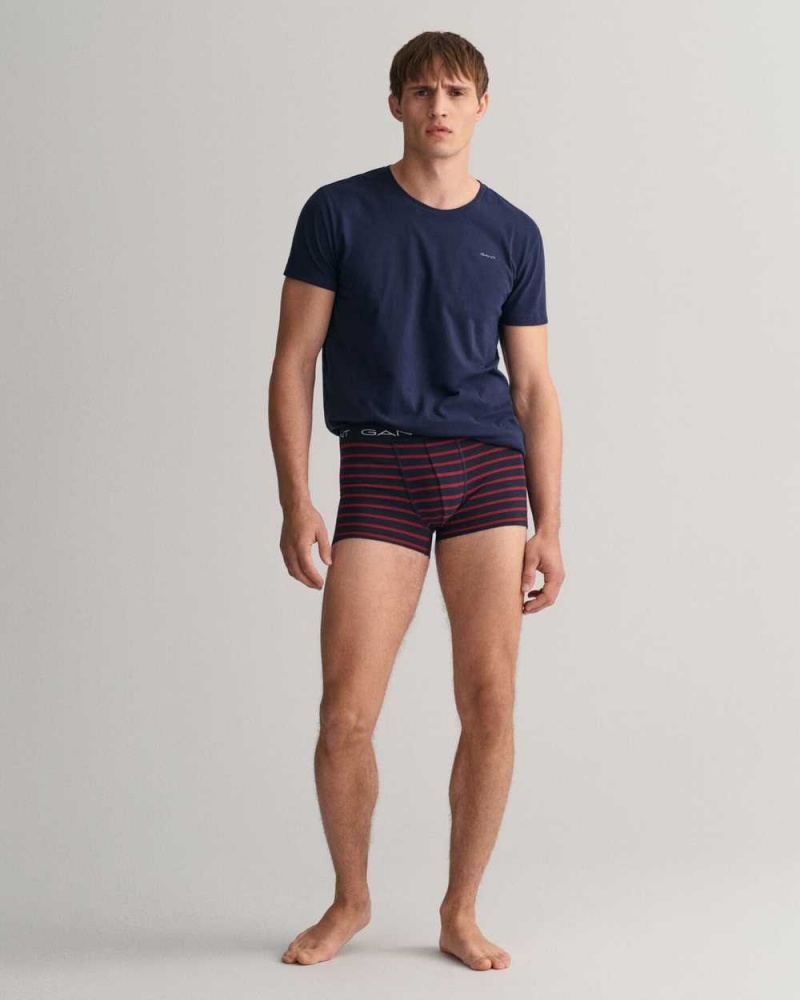 Gant 3-Pack Striped Men's Trunks Evening Blue | EZTOC-3980