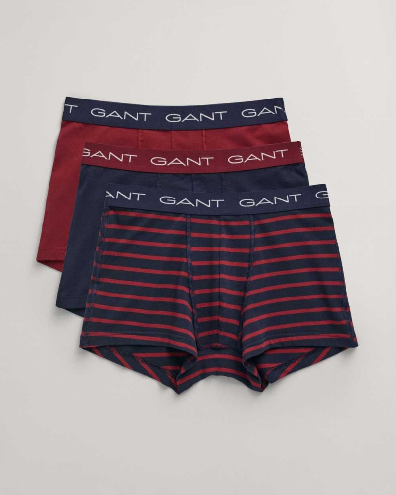 Gant 3-Pack Striped Men\'s Trunks Evening Blue | EZTOC-3980