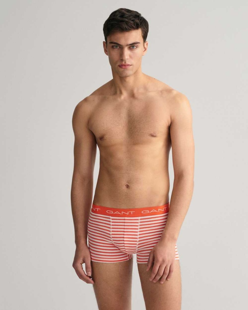 Gant 3-Pack Striped Men's Trunks Grapefruit Orange | BORNX-1538