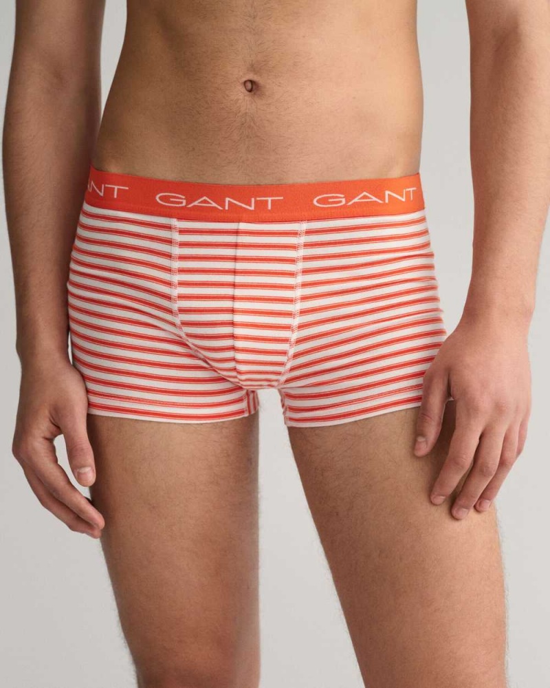 Gant 3-Pack Striped Men's Trunks Grapefruit Orange | BORNX-1538