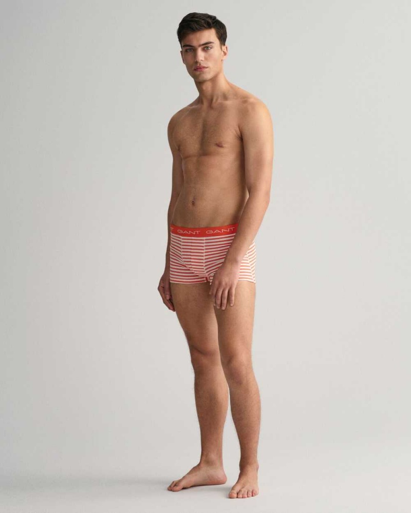 Gant 3-Pack Striped Men's Trunks Grapefruit Orange | BORNX-1538