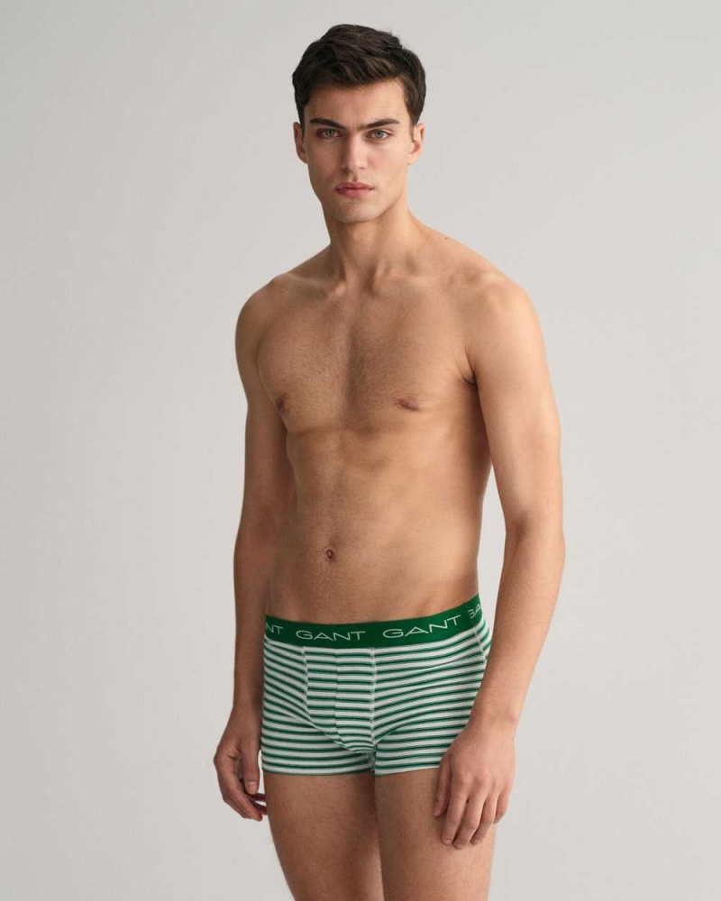 Gant 3-Pack Striped Men's Trunks Lavish Green | AZSJR-9032