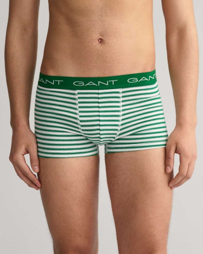 Gant 3-Pack Striped Men's Trunks Lavish Green | AZSJR-9032