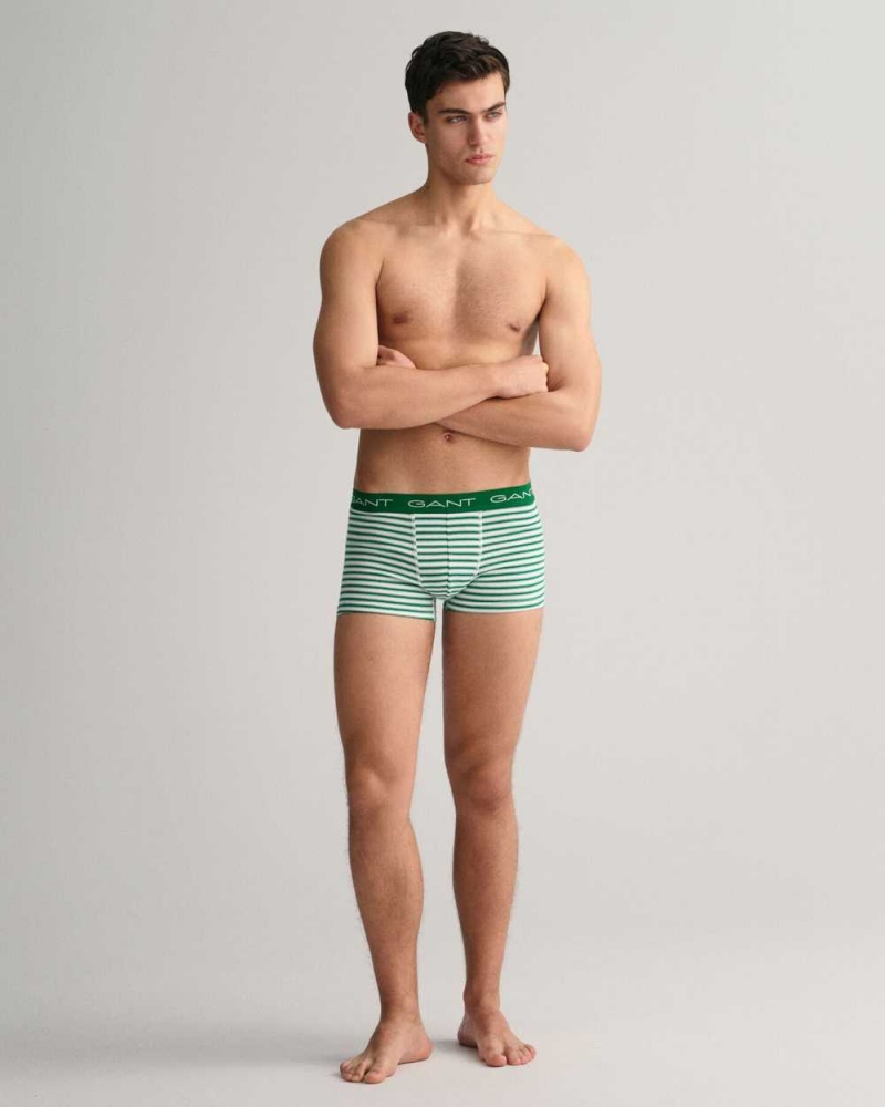 Gant 3-Pack Striped Men's Trunks Lavish Green | AZSJR-9032