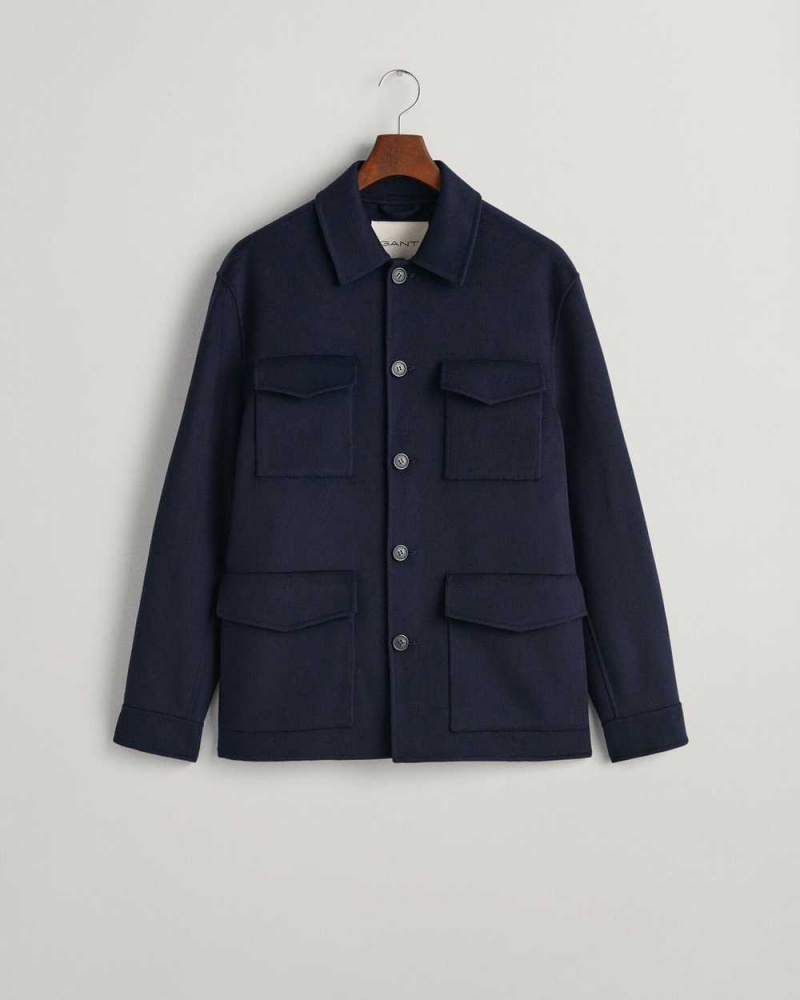 Gant 4-Pocket Handstitched Men's Jackets Evening Blue | CULTE-6392