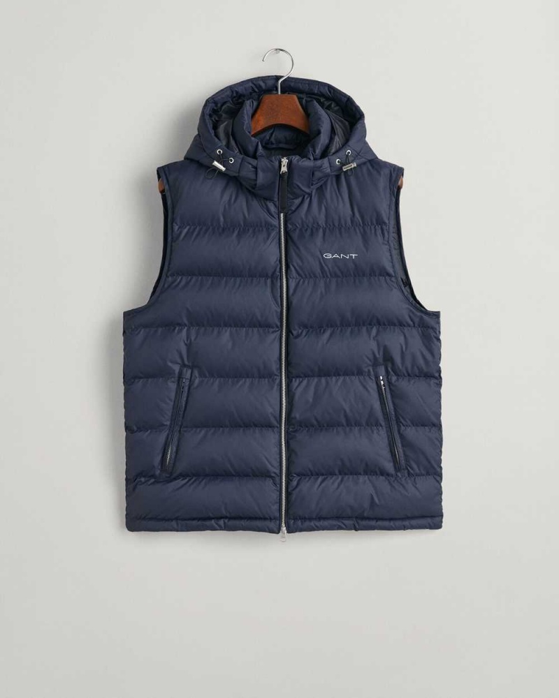 Gant Active Cloud Men's Vest Evening Blue | AVLYH-5392