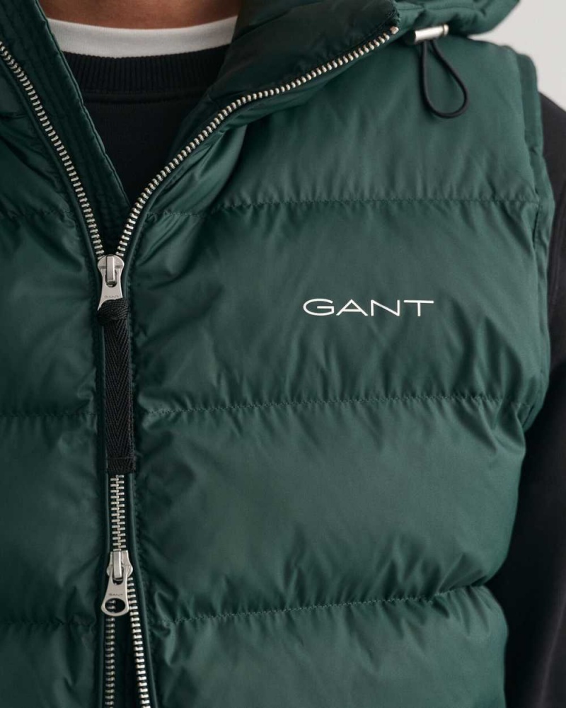 Gant Active Cloud Men's Vest Tartan Green | JEDZT-6498