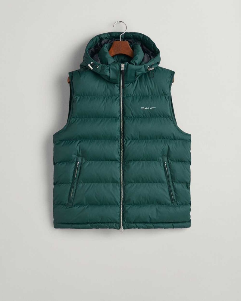 Gant Active Cloud Men's Vest Tartan Green | JEDZT-6498