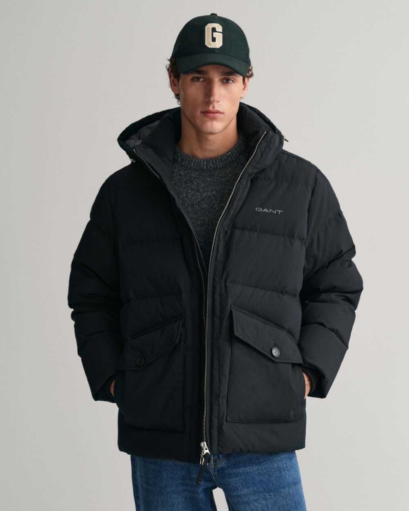 Gant Alta Down Men's Jackets Black | ONULE-4536