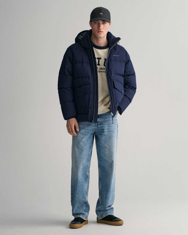 Gant Alta Down Men's Jackets Evening Blue | AIGCY-8324