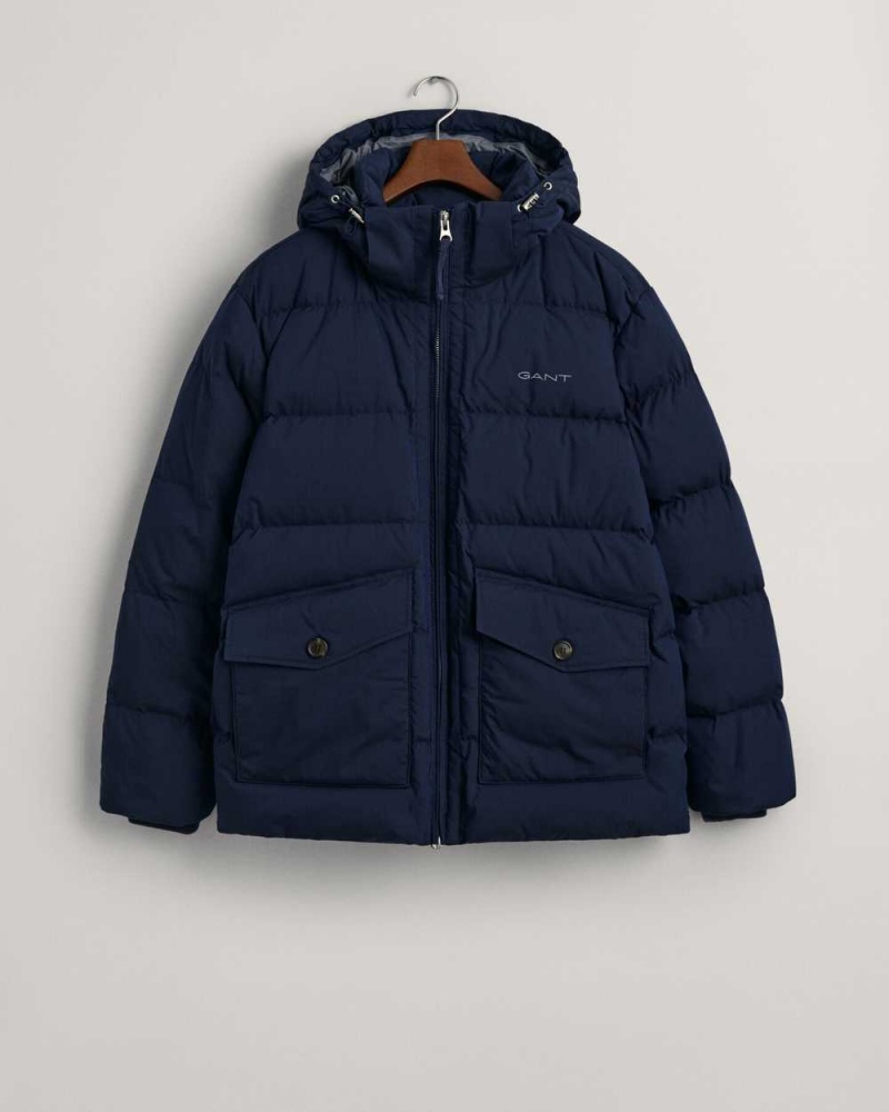 Gant Alta Down Men's Jackets Evening Blue | AIGCY-8324