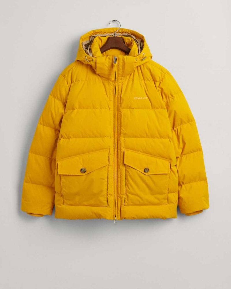 Gant Alta Down Men's Jackets Sunflower Yellow | IQEKB-8021