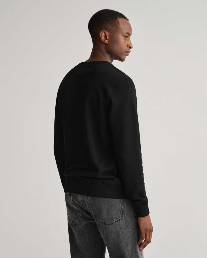 Gant Archive Shield Crew Neck Men's Sweatshirts Black | POFVJ-0318