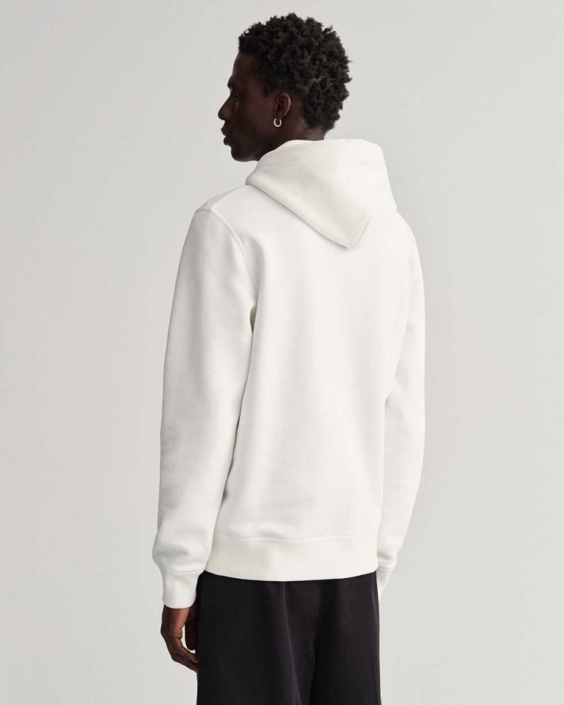 Gant Archive Shield Men's Hoodie Beige White | BFJMT-2741