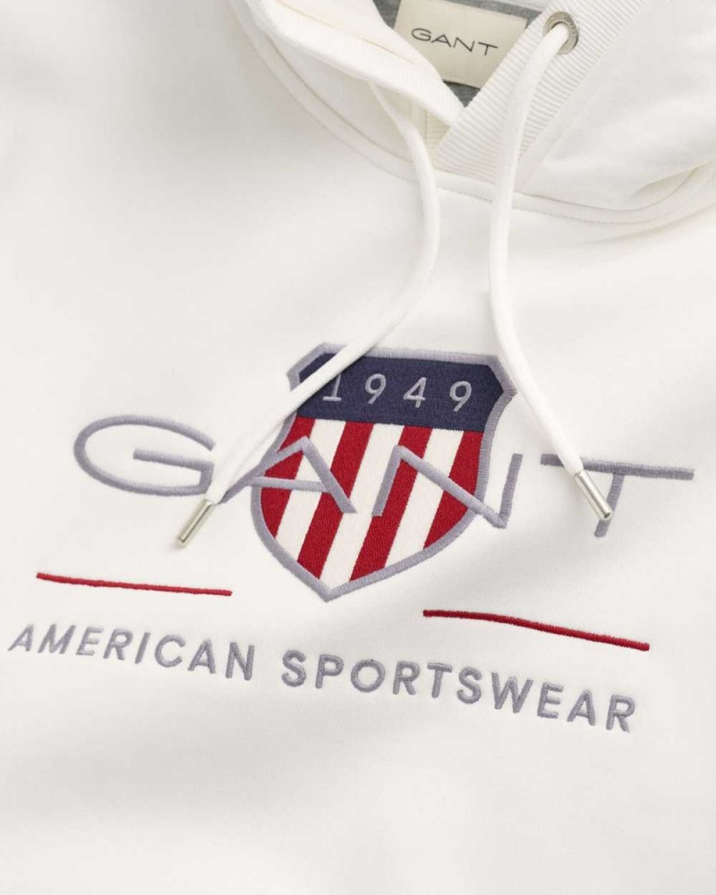 Gant Archive Shield Men's Hoodie Beige White | XBTLH-2795