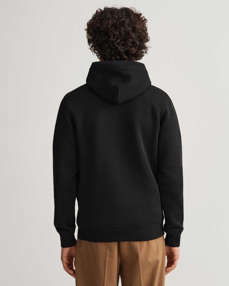 Gant Archive Shield Men's Hoodie Black | ROINZ-7148