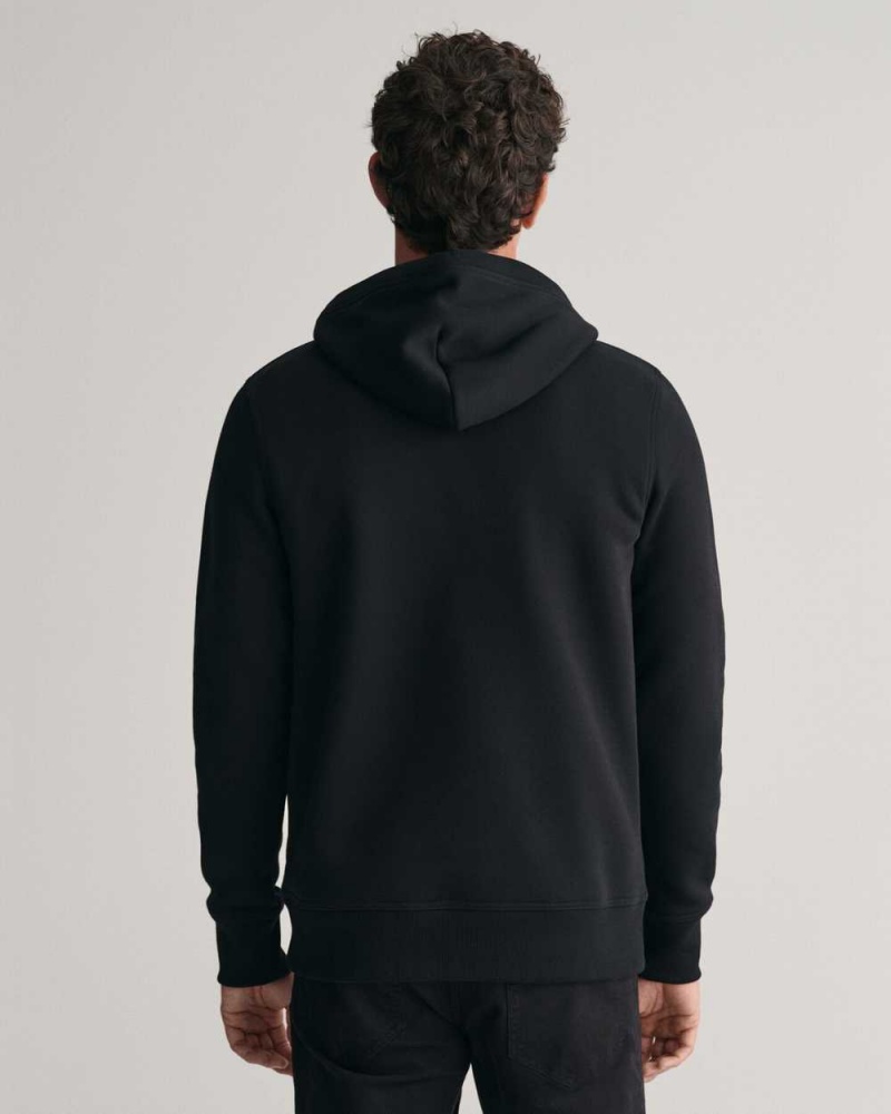 Gant Archive Shield Men's Hoodie Black | VQFHE-6293