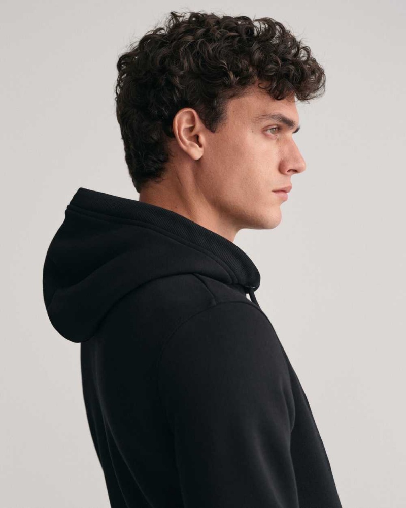 Gant Archive Shield Men's Hoodie Black | VQFHE-6293