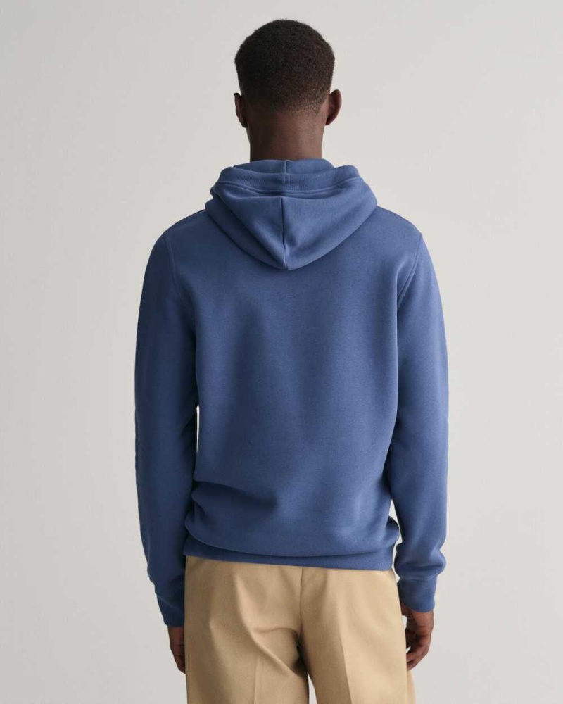 Gant Archive Shield Men's Hoodie Dusty Blue Sea | CEUFR-0867