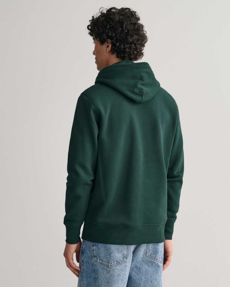 Gant Archive Shield Men's Hoodie Tartan Green | AGKYV-1649