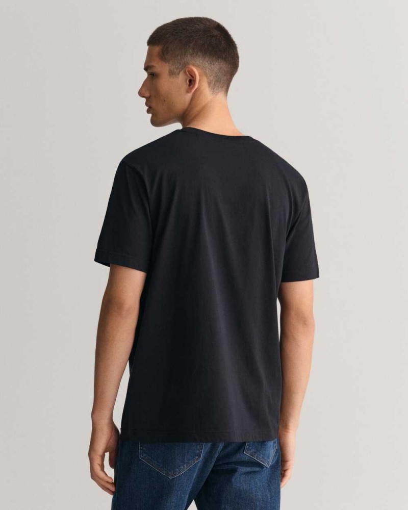 Gant Archive Shield Men's T-Shirt Black | LRJOP-3610