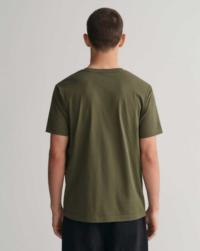 Gant Archive Shield Men's T-Shirt Juniper Green | OTSVD-4728