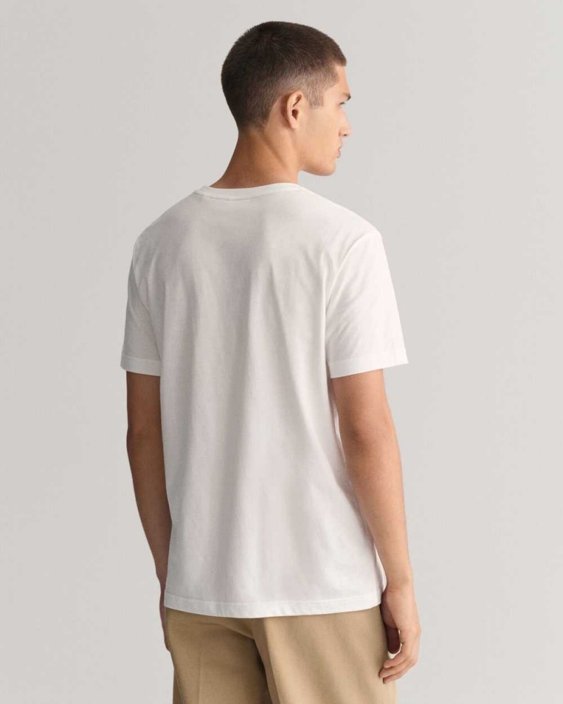 Gant Archive Shield Men's T-Shirt White | PDZNC-2738