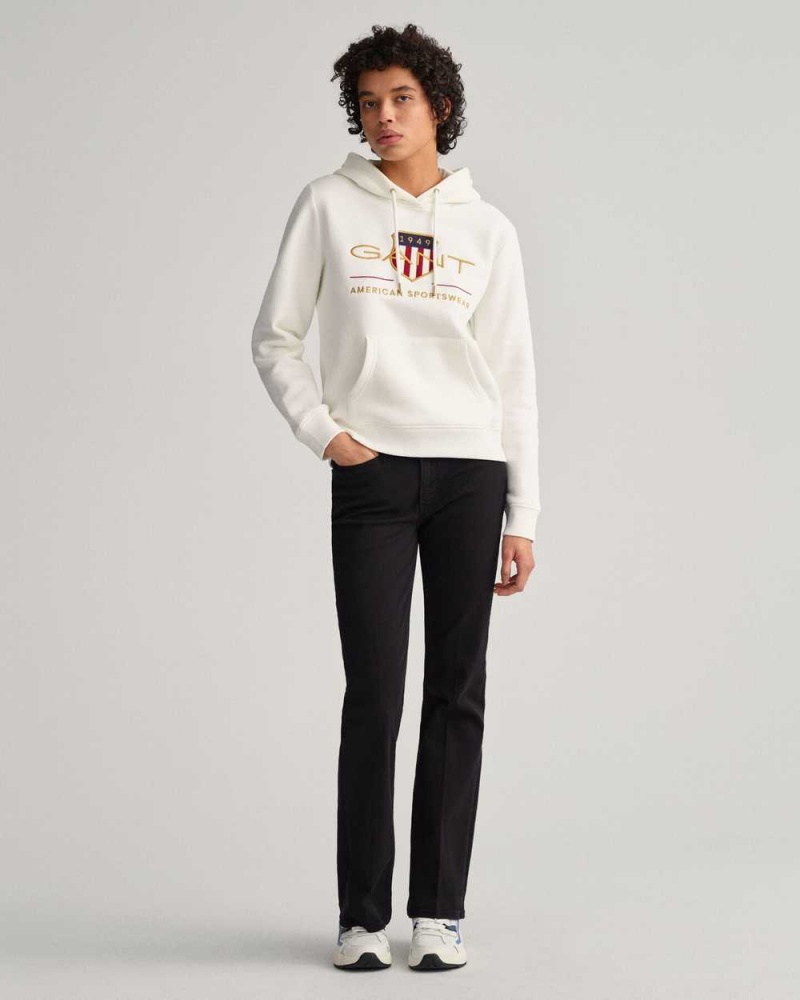 Gant Archive Shield Sweat Women's Hoodie Beige White | ZFKTS-3964