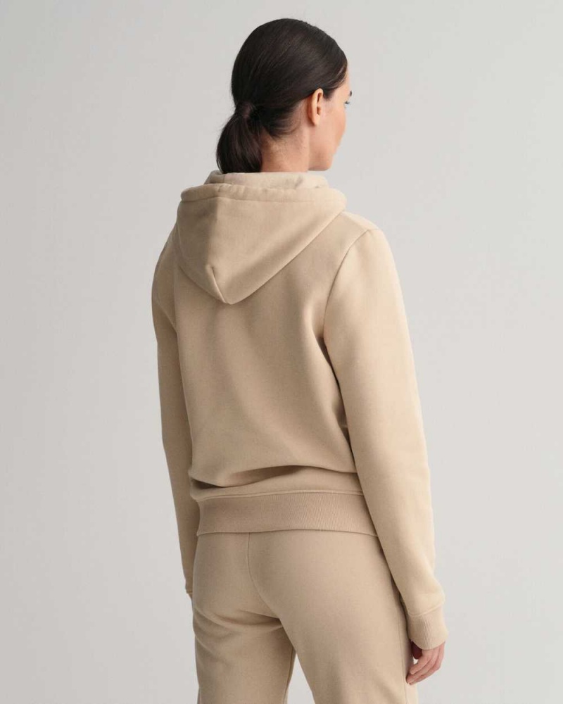 Gant Archive Shield Sweat Women's Hoodie Dry Sand | PMZEA-1426