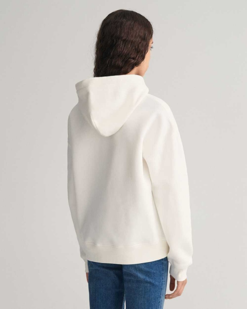 Gant Archive Shield Women's Hoodie Beige White | NQLXA-8319