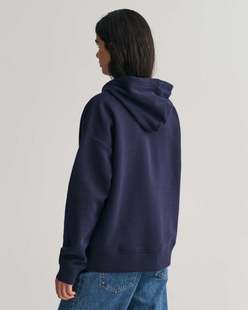 Gant Archive Shield Women's Hoodie Evening Blue | OIFYD-0367