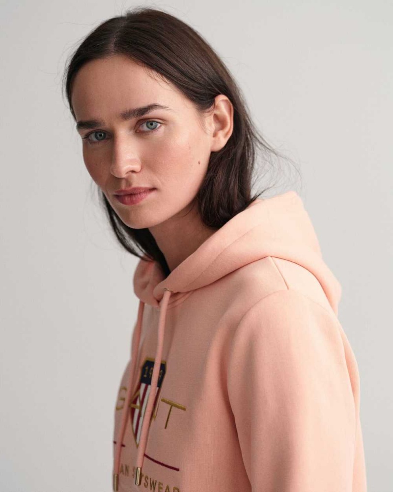 Gant Archive Shield Women's Hoodie Guava Orange | LKPGH-4563