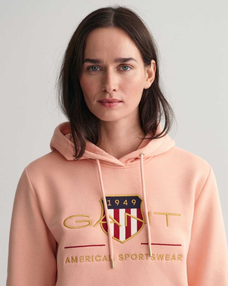 Gant Archive Shield Women's Hoodie Guava Orange | LKPGH-4563