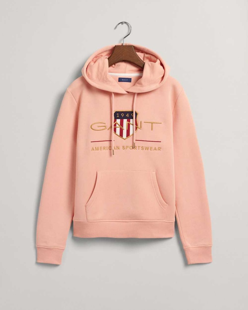 Gant Archive Shield Women's Hoodie Guava Orange | LKPGH-4563