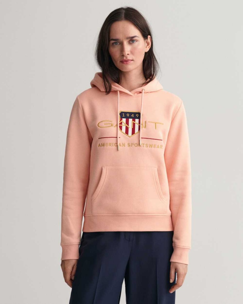 Gant Archive Shield Women\'s Hoodie Guava Orange | LKPGH-4563