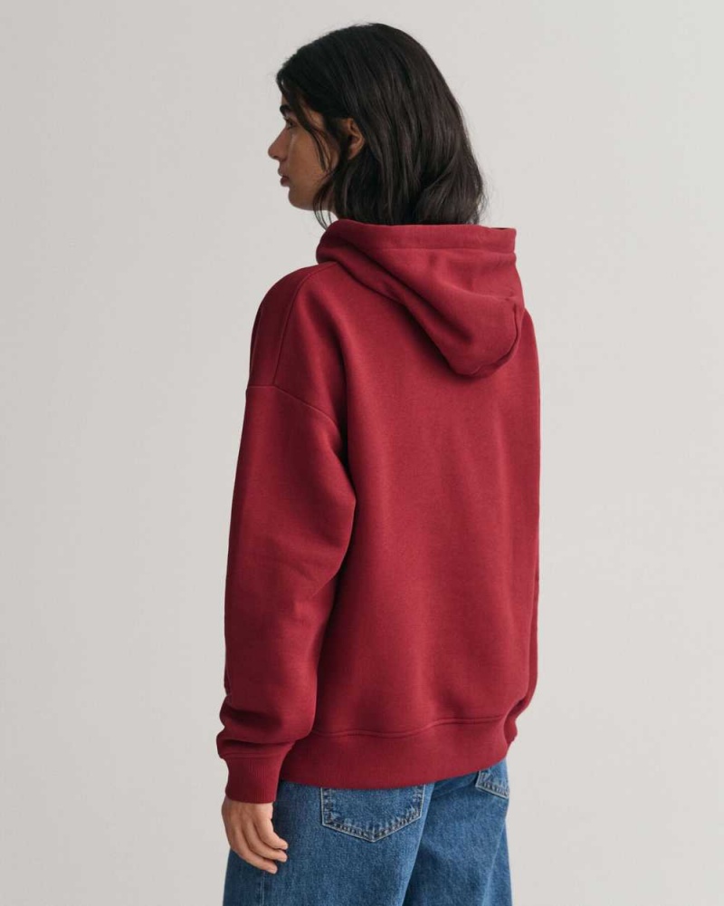 Gant Archive Shield Women's Hoodie Plumped Red | YAEKO-9834