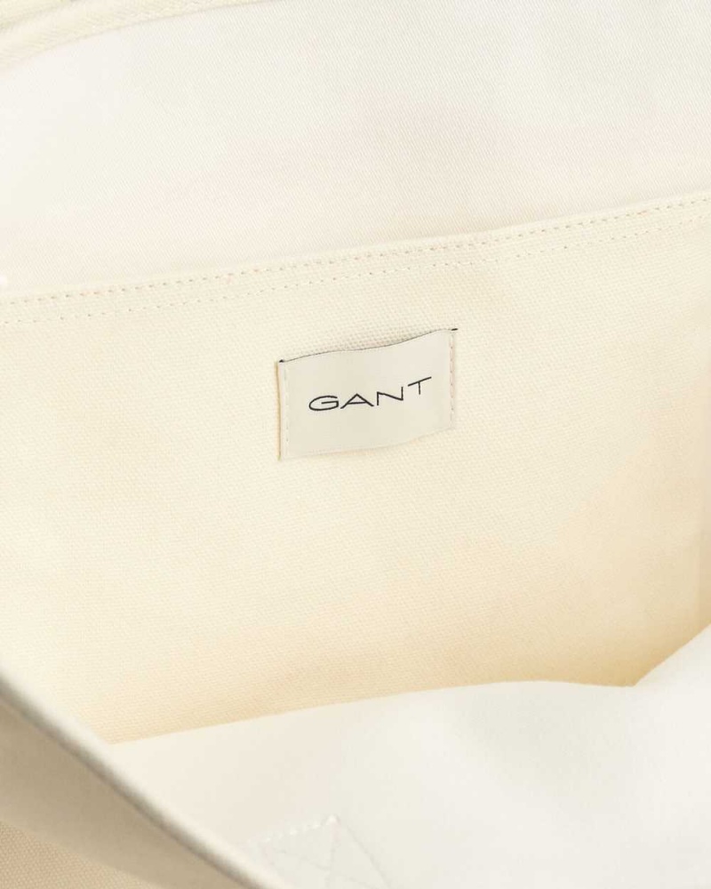 Gant Canvas Tote Men's Bags Cream | TKROP-5670