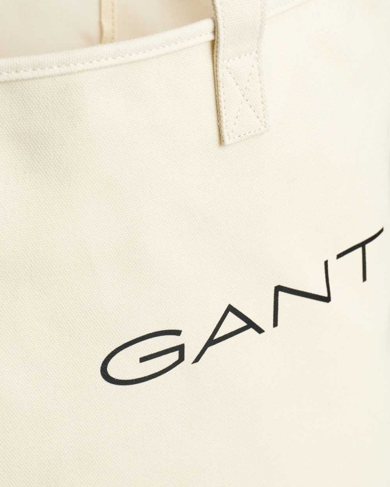 Gant Canvas Tote Men's Bags Cream | TKROP-5670