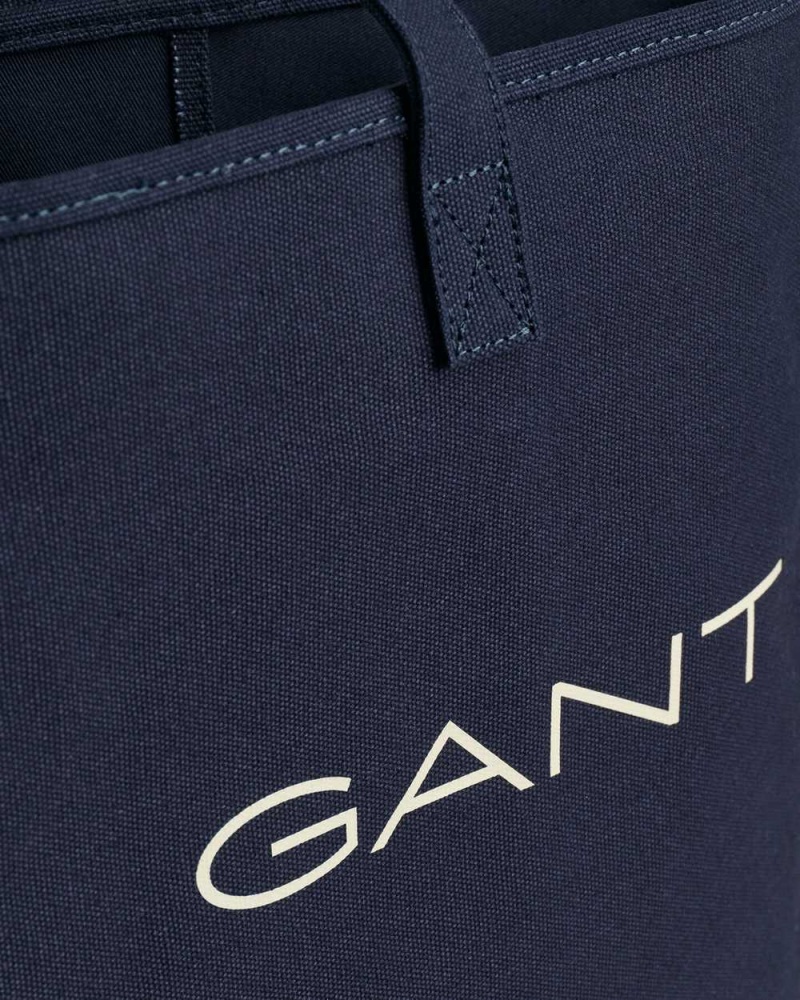 Gant Canvas Tote Men's Bags Evening Blue | JOZRT-8417