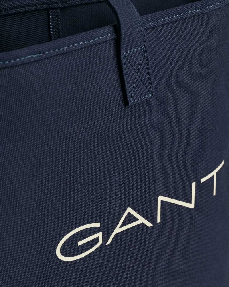 Gant Canvas Tote Men's Bags Evening Blue | XOKHW-1236