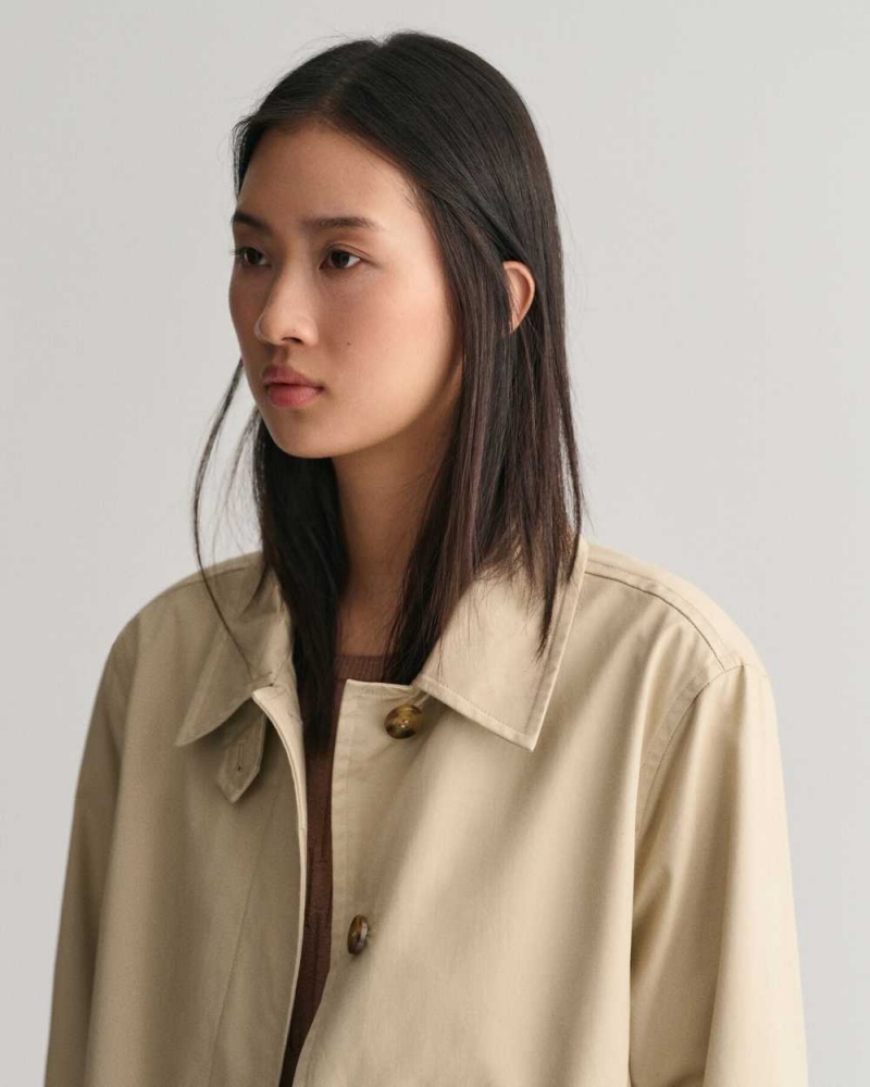 Gant Car Women's Coats Dry Sand | HQGEA-1590