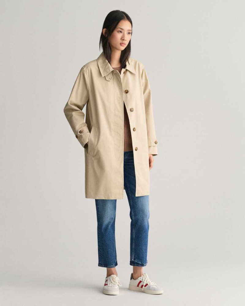 Gant Car Women's Coats Dry Sand | HQGEA-1590