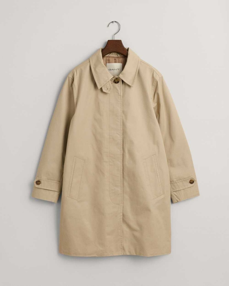 Gant Car Women's Coats Dry Sand | HQGEA-1590