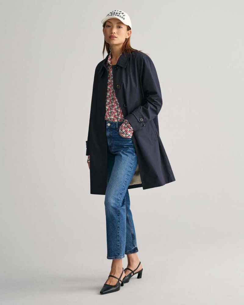 Gant Car Women's Coats Evening Blue | ZFQIX-0684