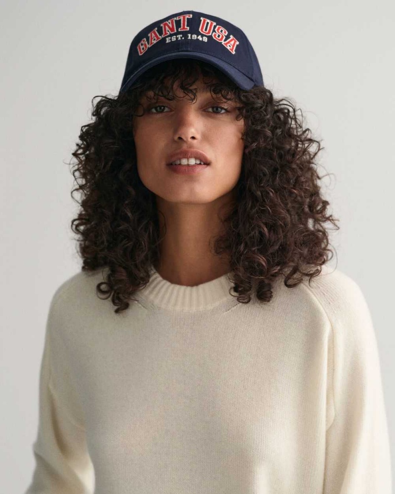 Gant Cashmere Crew Neck Women's Sweater Vintage Cream | KJYLN-7810