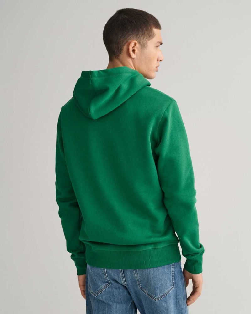 Gant Cedar Graphic Men's Hoodie Lavish Green | ZYEWH-7246