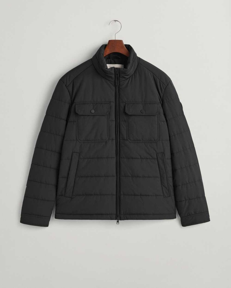 Gant Channel Quilted Men's Jackets Black | AKCHW-4820